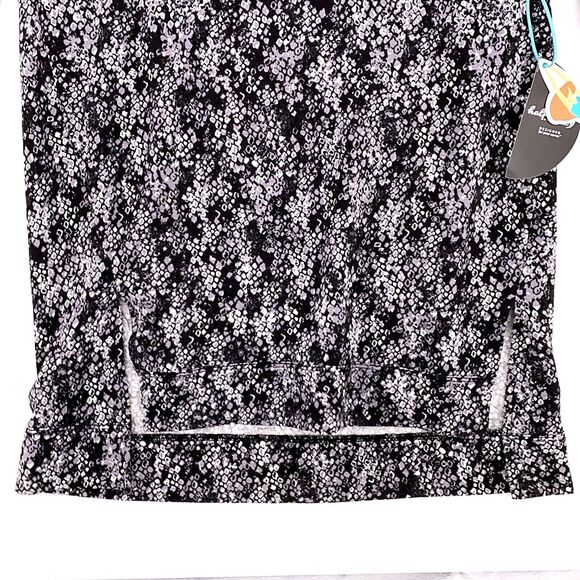 Half Moon Modern Movement Black Gray Abstract Snakeskin Print Top Small - Picture 2 of 5